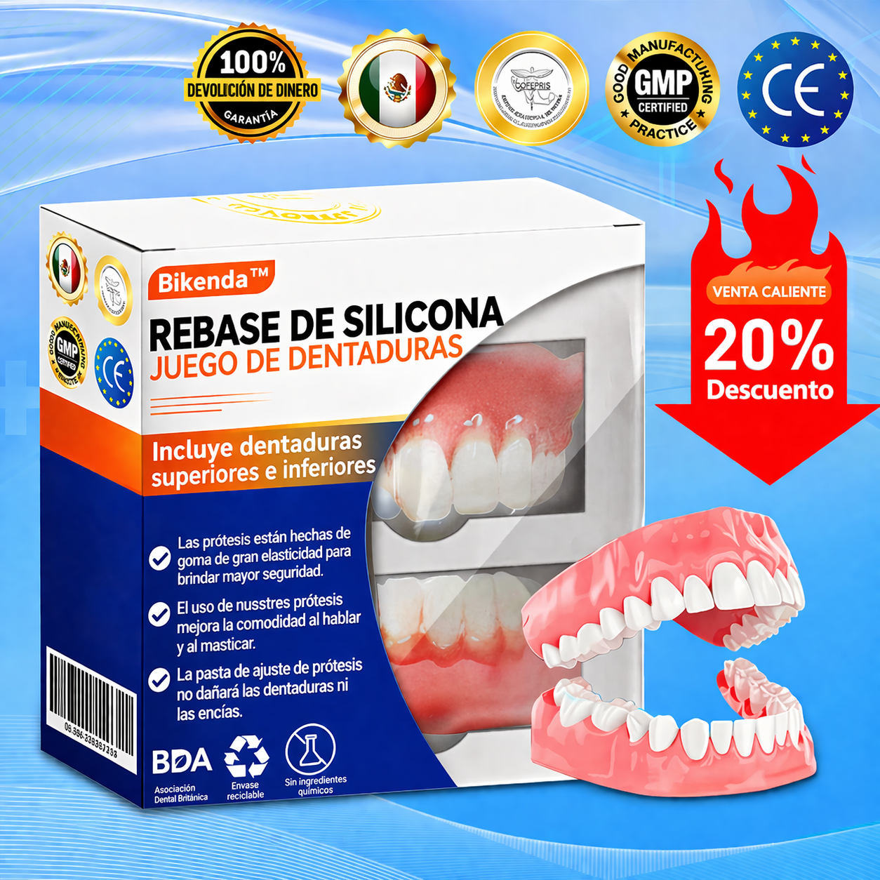 prótesis dental de silicona 🦷😁