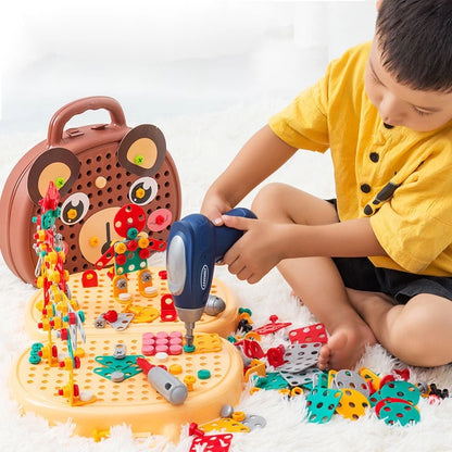 Taladro Eléctrico Para Niños + Caja de Herramientas con 204 Piezas 🧰⚙️