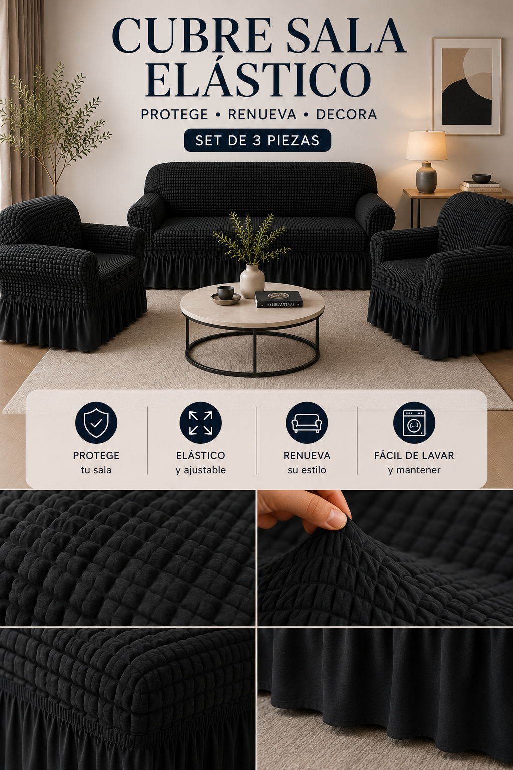 Cubre Sofá Premium Set x3 🛋️✨