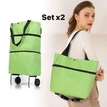 Bolsa De Compras Plegable Con Ruedas, Set X2 🏪🛒