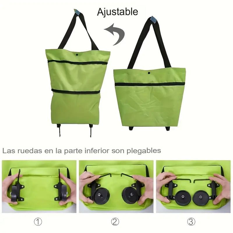 Bolsa De Compras Plegable Con Ruedas, Set X2 🏪🛒