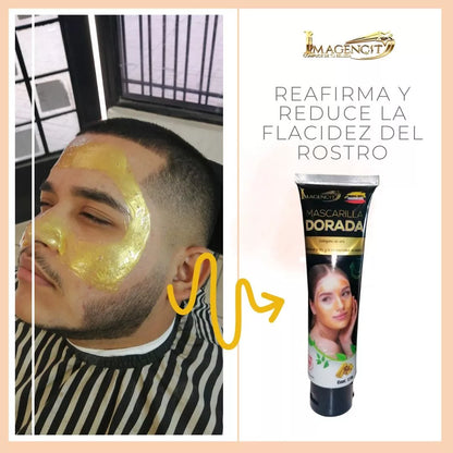 Mascarilla facial dorada✨👧🏻